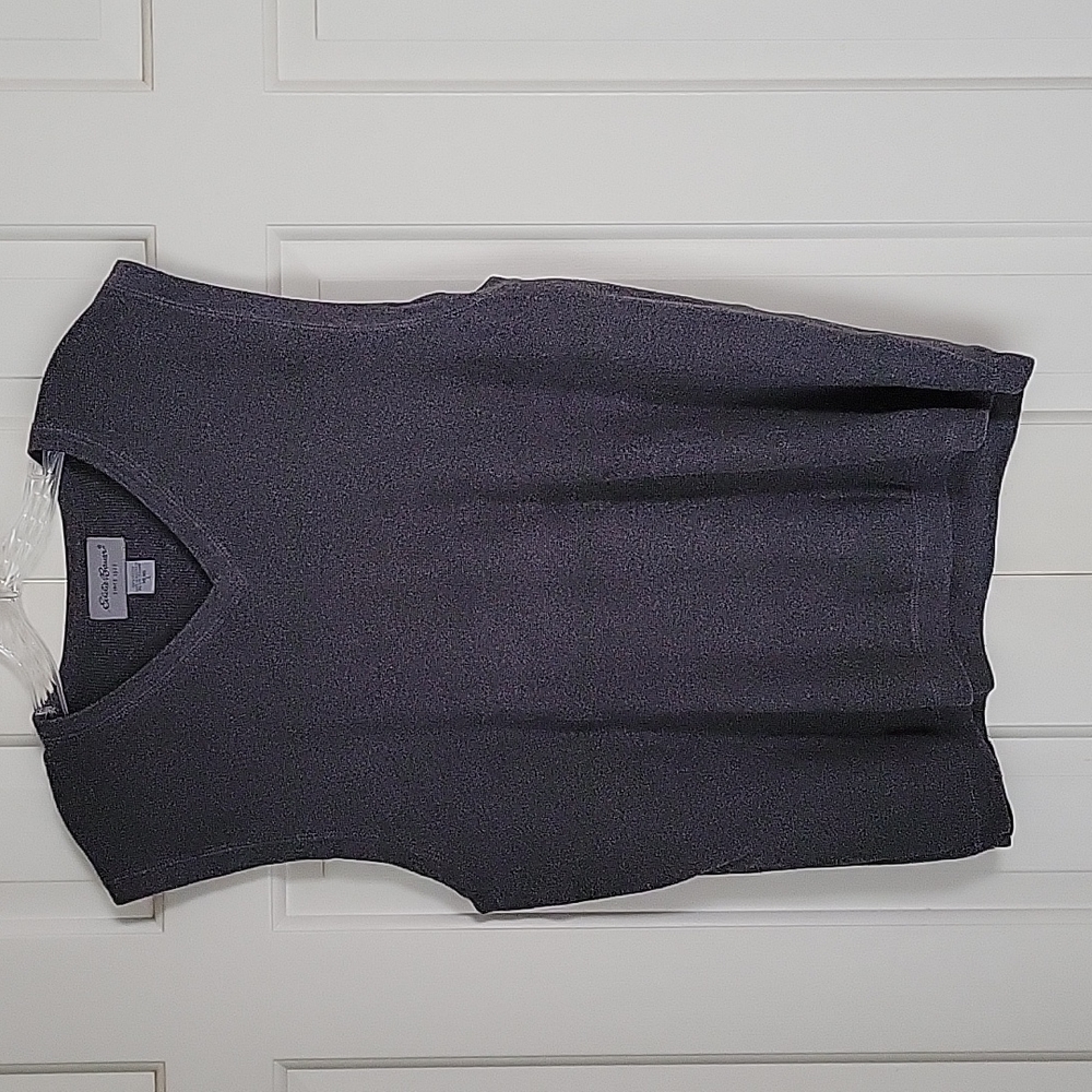 Eddie Bauer Mens gray cotton Sweater vest sz L